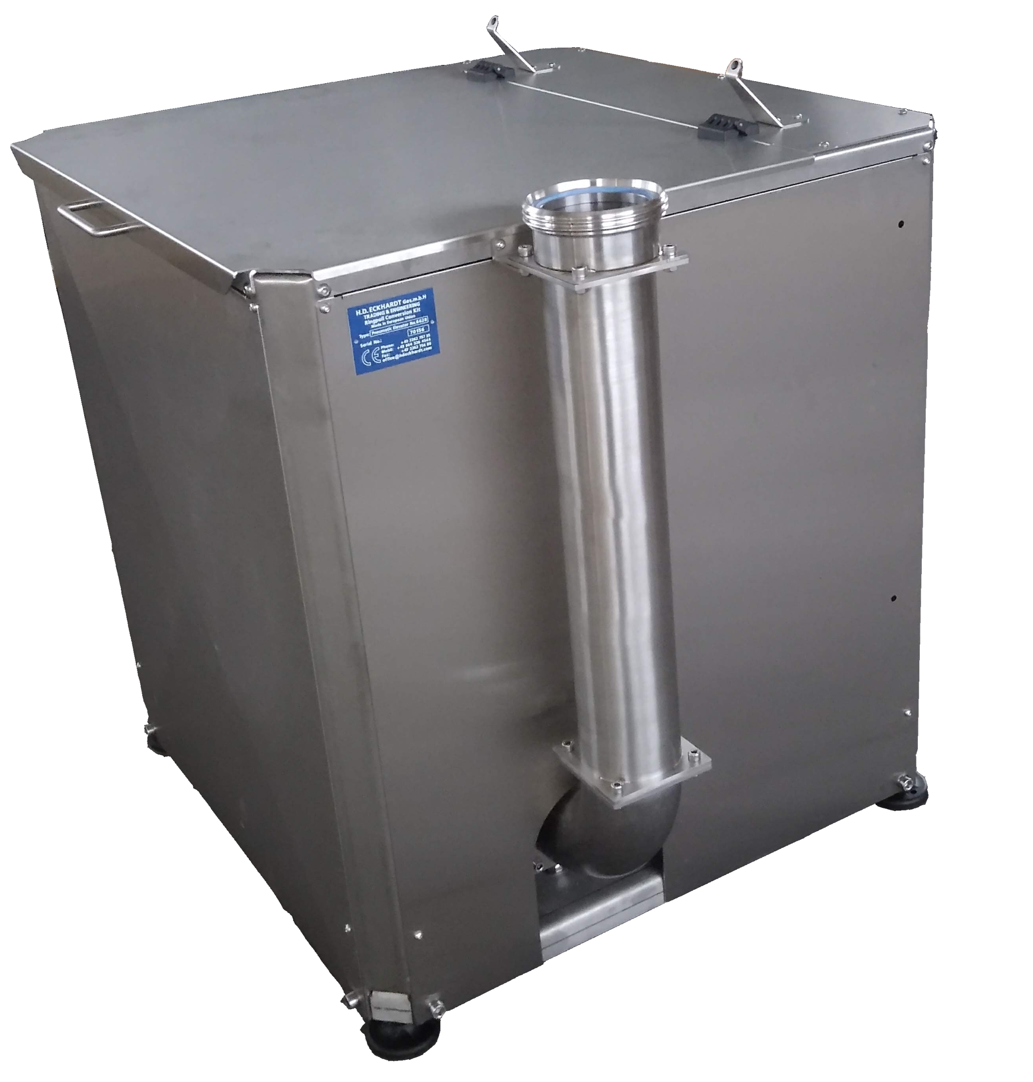 Pneumatic elevator with cyclone, bin for 15.000 closures